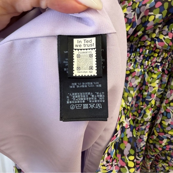 Ted Baker London Karlie Floral Confetti Print Long Sleeve Waist Mini Dress 2 - Picture 4 of 6